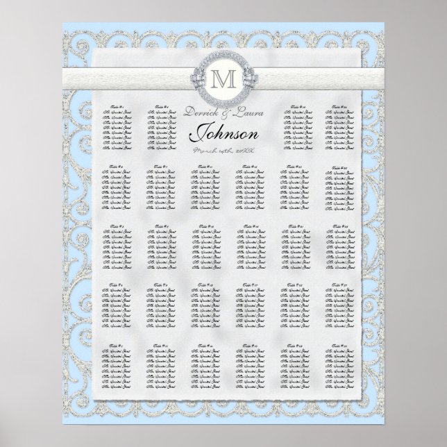 Póster Tabla de asientos de la mesa de recepción, diamant (Frente)