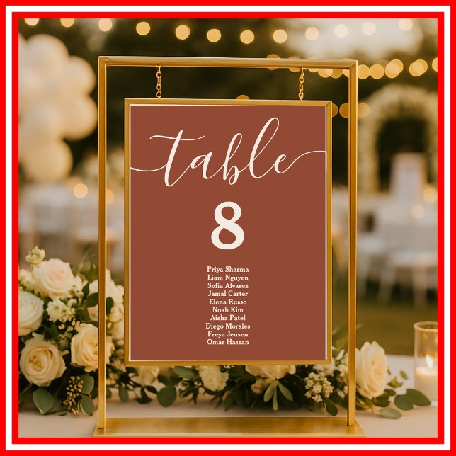 Póster Tabla de asientos de la mesa del Boda Boho Naranja (Subido por el creador)