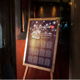 Póster Tabla de asientos de la recepción de bodas Pareja 