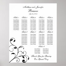 Tabla de asientos de la recepción de bodas - Tamañ