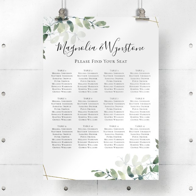 Póster Tabla de asientos de la tabla del Boda Eucalyptus (Subido por el creador)