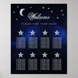 Póster Tabla de asientos de las estrellas del Boda celest