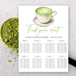 Póster Tabla de asientos de Matcha tea Boda