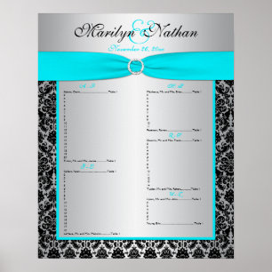 Póster Tabla de asientos de recepción