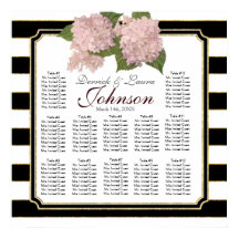 Tabla de asientos de recepción Hidrangea rosa Mode
