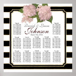 Póster Tabla de asientos de recepción Hidrangea rosa Mode