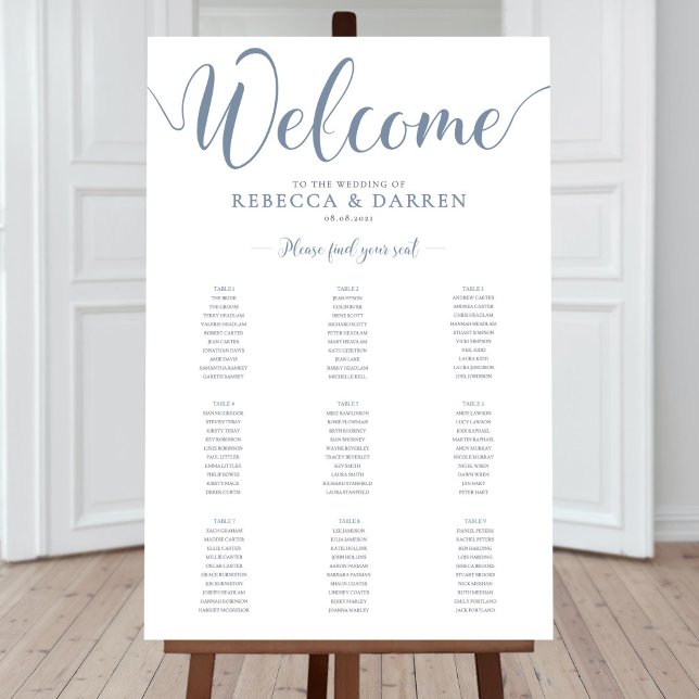 Póster Tabla de asientos del Boda azul turbio (Subido por el creador)