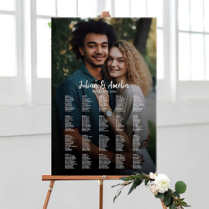 Póster Tabla de asientos del boda con edición fotográfica