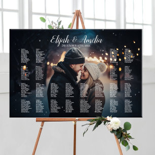 Póster Tabla de asientos del boda con edición fotográfica