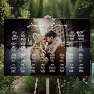 Póster Tabla de asientos del boda con edición fotográfica