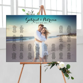 Póster Tabla de asientos del boda con edición fotográfica