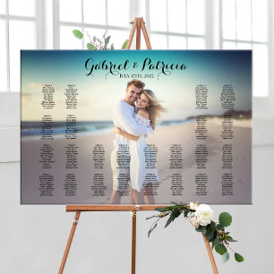 Póster Tabla de asientos del boda con edición fotográfica