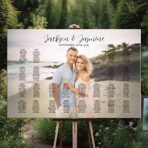 Póster Tabla de asientos del boda con edición fotográfica