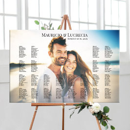 Póster Tabla de asientos del boda con edición fotográfica