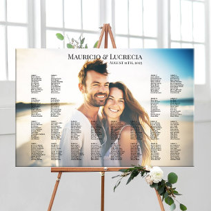 Póster Tabla de asientos del boda con edición fotográfica