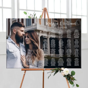 Póster Tabla de asientos del boda con edición fotográfica