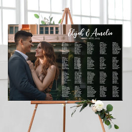 Póster Tabla de asientos del boda con edición fotográfica