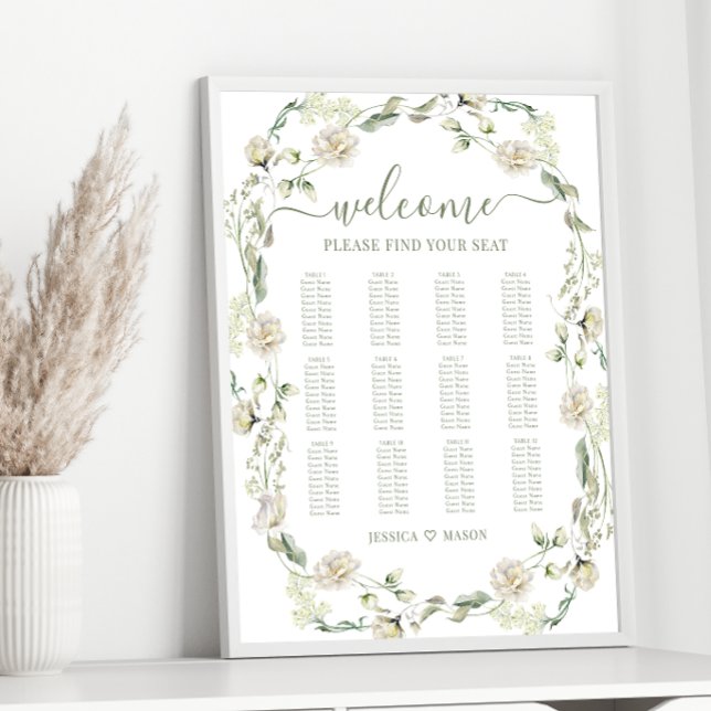 Póster Tabla de asientos del Boda de guirnaldas florales  (Subido por el creador)