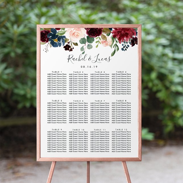 Póster Tabla de asientos del Boda de la Bloom Radiante (Subido por el creador)