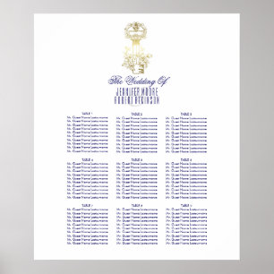 Póster Tabla de asientos del Boda de la llave del esquele