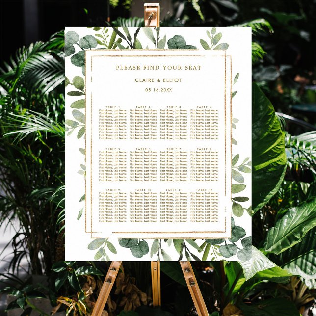 Póster Tabla de asientos del Boda de la vegetación de oro (Subido por el creador)