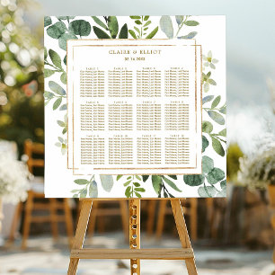 Póster Tabla de asientos del Boda de la vegetación de oro