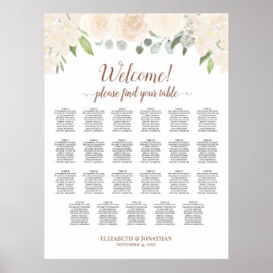 Póster Tabla de asientos del Boda de mesa 23 de Rubor Pea