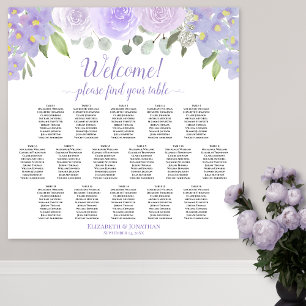 Póster Tabla de asientos del Boda de mesa de lavanda Flor