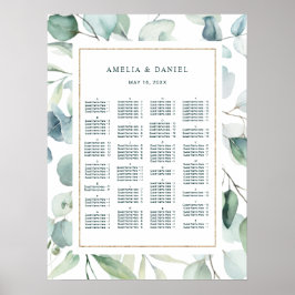 Póster Tabla de asientos del Boda de verde de pedido ALFA
