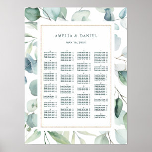 Póster Tabla de asientos del Boda de verde de pedido ALFA