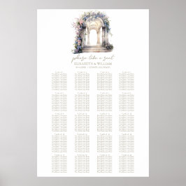 Póster Tabla de asientos del Boda del arco del boda 20