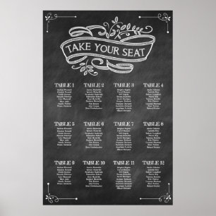 Póster Tabla de asientos del Boda del tablero de cambios 