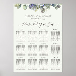 Póster Tabla de asientos del Boda Eucalyptus Greenery