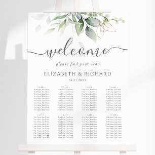 Póster Tabla de asientos del Boda Eucalyptus Greenery
