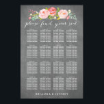 Póster Tabla de asientos del Boda floral del jardín Rosa<br><div class="desc"></div>