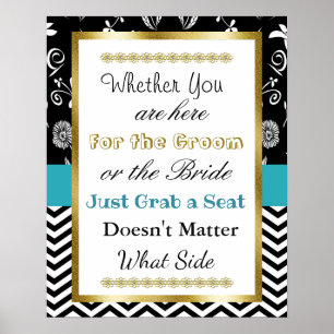 Póster Tabla de asientos del boda, Poster "donde quiera"