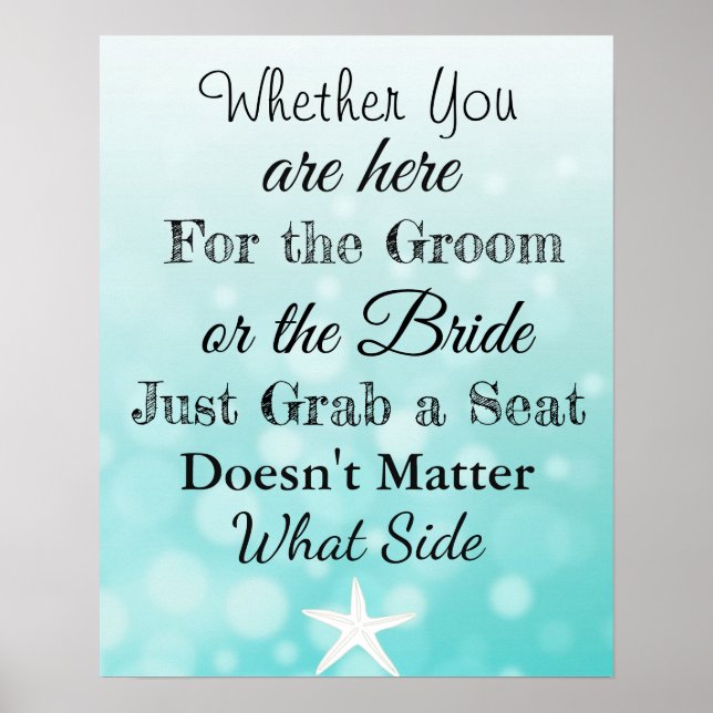 Póster Tabla de asientos del boda, Poster "donde quiera"  (Frente)