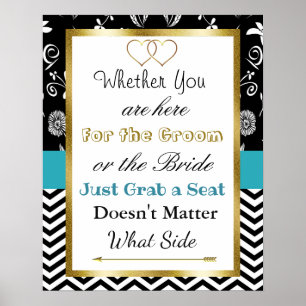 Póster Tabla de asientos del boda, Poster "donde quiera"