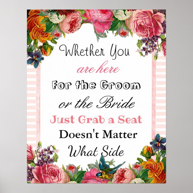 Póster Tabla de asientos del boda, Poster "donde quiera"  (Frente)