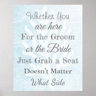 Póster Tabla de asientos del boda, Poster "donde quiera" 