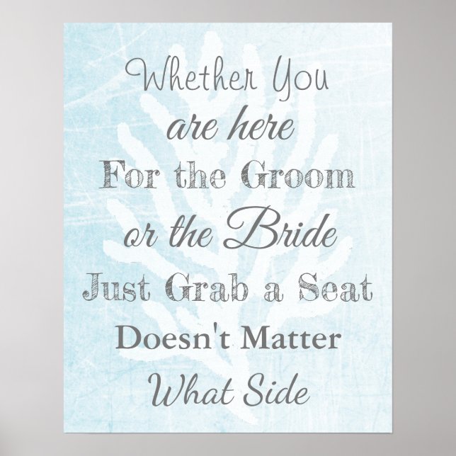 Póster Tabla de asientos del boda, Poster "donde quiera"  (Frente)