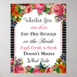 Póster Tabla de asientos del boda, Poster "donde quiera"