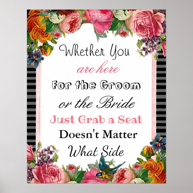 Póster Tabla de asientos del boda, Poster "donde quiera"  (Frente)
