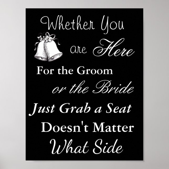 Póster Tabla de asientos del boda, Poster "donde quiera"  (Frente)