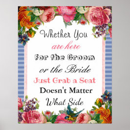 Póster Tabla de asientos del boda, Poster "donde quiera"