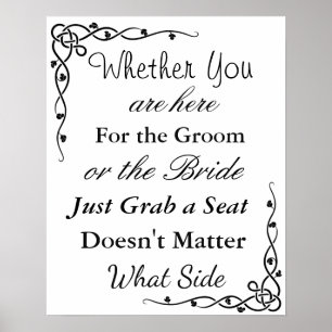 Póster Tabla de asientos del boda, Poster "donde quiera"