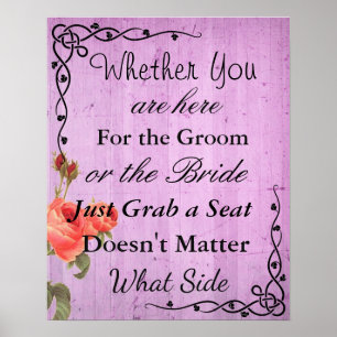 Póster Tabla de asientos del boda, Poster "donde quiera"