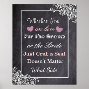 Póster Tabla de asientos del boda, Poster "donde quiera"
