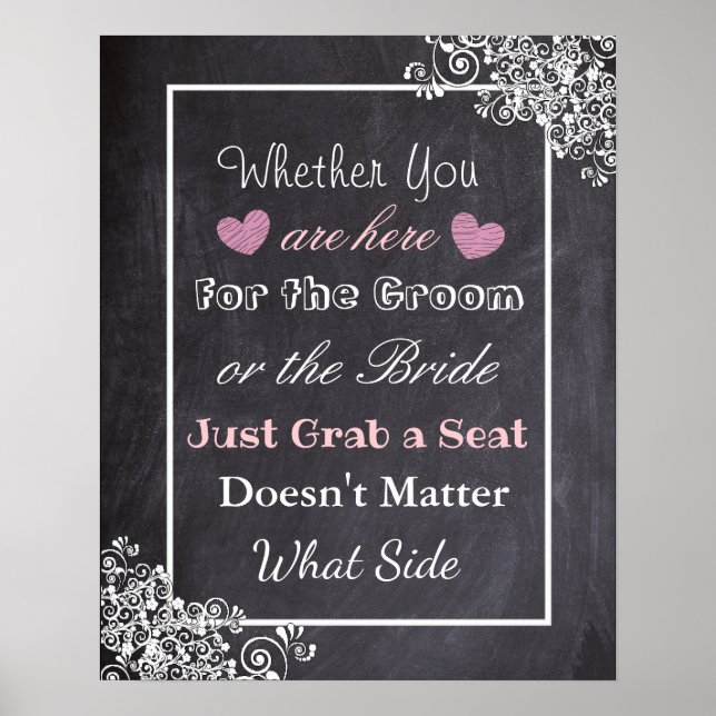 Póster Tabla de asientos del boda, Poster "donde quiera"  (Frente)