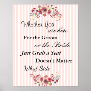 Póster Tabla de asientos del boda, Poster "donde quiera"